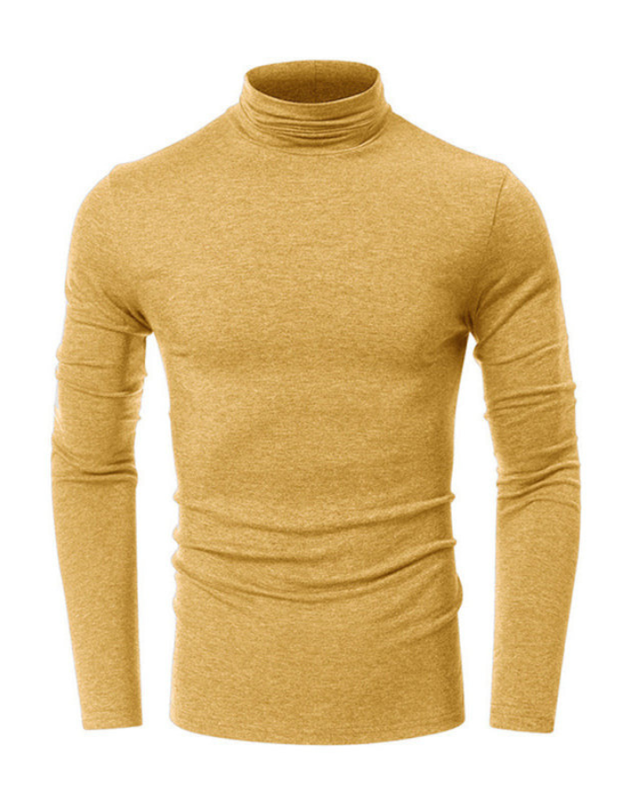 SHOPIQAT Men's Long-Sleeved Solid Colour Turtleneck Bottoming T-Shirt - Premium from shopiqat - Just $8.800! Shop now at shopiqat